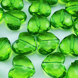 YHYPOCI 50pcs Acrylic Heart Beads 20mm Heart Shape Loose Bead for Making Bracelet Necklace Jewelry Making Craft(Green)
