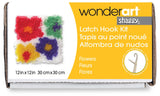 Wonderart Shaggy Flowers Latch Hook Kit, 12 X 12