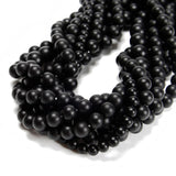 48Pcs Matte Black Onyx 8mm Beads Natural Stone Round Gemstone Genuine Real Stone for DIY Bracelet Jewelry String Making