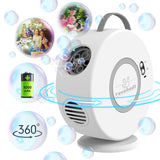 Bubble Machine for Kids and Toddlers, 360° Automatic Bubble Blower White