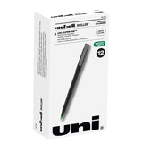 Uniball Roller 12 Pack in Green, 0.5mm Micro Rollerball Pens, Try Gel Pens, Colored Pens, Office Supplies, Colorful Pens, Blue P