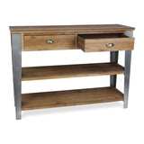 Cheungs Wooden Console Galvanized Legs Accent Table, Gray