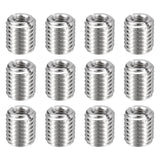 HARFINGTON 12pcs Thread Repair Inserts M14 x 2 Male to M8 x 1.25 Female Thread 16mm Long Stainless Steel Reducing Nuts Metric Se