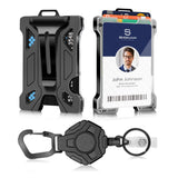 ID Badge Holder with Retractable Clip, Credit Card Holder, Keychain Wallet, Name Badge Holders, Business Card Holder, and Money 