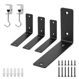 Redunest L Floating Shelf Brackets,4 Pack Heavy Duty L Brackets for Shelves, L 6 X H 4 Black Metal Countertop Support Brackets,W