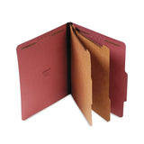 Universal Pressboard Classification Folder, Letter, 6Section, Red, 10/Box