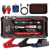 9 in 1 Jump Starter, 12V Jump Box Car Battery Jumper Starter Portable with 14 in 1 Protection Jumper Cables(Up to 8.0 Gas/6.0L D