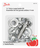 Dritz ExtraLarge Tool, 7/16Inch, 10 Count, Nickel Eyelet Kit, Zinc