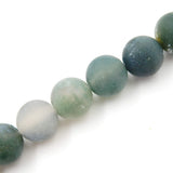 Matte Gemstone Beads for Jewelry Making, Sold per Bag 5 Strands Inside (Matte Moss Agate, 4mm)