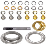 Diy Crafts 300 Pcs, Gold Mix Sizes, 1 Pieces Grommet Tools, Punch & Install Tool, Golden & Silver ((300 Pcs, Gold Mix Sizes)