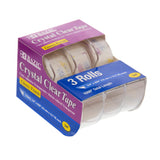 BAZIC Crystal Clear Tape w/Dispenser 3/4 X 500, Transparent Stationery Tapes Glossy Finish Refills Rolls, Arts Craft Gift Wrap