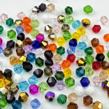 YUEXIGO 200pcs 6mm Bicone Glass Crystal Beads for Jewelry Making, Faceted Bicone Glass Spacer Beads for Bracelet Earring Necklac