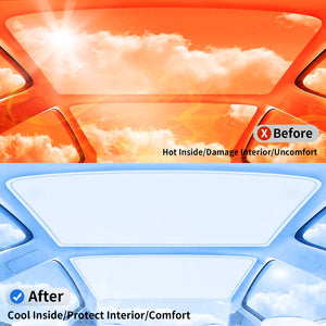 TSLDRV 2025 Upgrade Sunshade Roof for Tesla Model 3 Highland 2024 2025 [No-Gap/Sag-Free] Heat Insulation Glass Roof Sunshade Sun