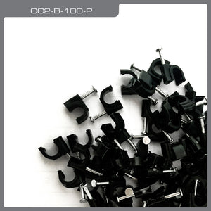 QualGear 6mm Cable Clips, Black, 100 Pack, CC2-B-100-P