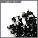 QualGear 6mm Cable Clips, Black, 100 Pack, CC2-B-100-P