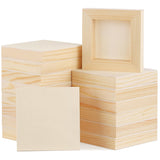 Aodaer 16 Pack Wood Panels 4 x 4 Inch Wooden Panels Canvas Unfinished Craft Wood Boards Panels for Art Crafts Acrylic and Oil Pa