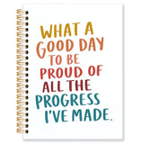 KRHFG Inspirational Spiral Notebook, Positive Affirmation Self Love Notebook for Note Taking, What a Good Day to be Proud of Mot