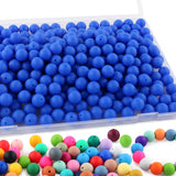 Sunrony 170Pcs 15mm Silicone Beads for Keychain Making, Round Silicone Beads for Pens and Necklace Bracelet Crafts Making(Deep B