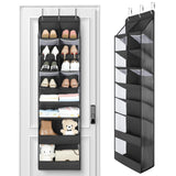Yecaye Over the Door Shoe Organizer Hanging with Large Pockets, 8 Tier Back of Storage for Nursery, Closet and Bathroom, Partiti