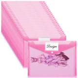 Lincia 24 Pcs Plastic Envelopes A4 Size Poly Envelopes File Folders Work Document Holder Office Paper Plastic File Organizer wit