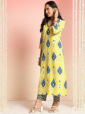 Gosriki Women'S Rayon Viscose Straight Printed Kurta With Pant (Bechari Yellow-Gs_M_Yellow_Medium),Yellow,,B0DT75YJFH