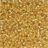 Gold Silver Lined Miyuki Japanese round rocailles glass seed beads 11/0 Approximately 24 gram 5 inch tube