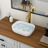 Drop in Bathroom Sink 18x14 Ceramic Vessel Sink Rectangular Large Porcelain White Bathroom Sink Modern Countertop Above Counter 