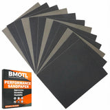 BMOTL 220 Grit Sandpaper Sheets 9x11:12 Pcs Wet Dry Silicon Carbide Medium Sand Paper for Wood Furniture Finishing Automotive Po