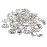 Honbay 60PCS Antique Silver Alloy Western Cowboy Charms Pendants Cowboy Boot Horse Hat Charms for Earrings Bracelet Necklace Jew