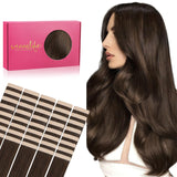 WENNALIFE Tape in Hair Extensions Human Hair, 40pcs 120g 26 inch Chocolate Brown Hair Extensions Real Human Hair Straight Tape i