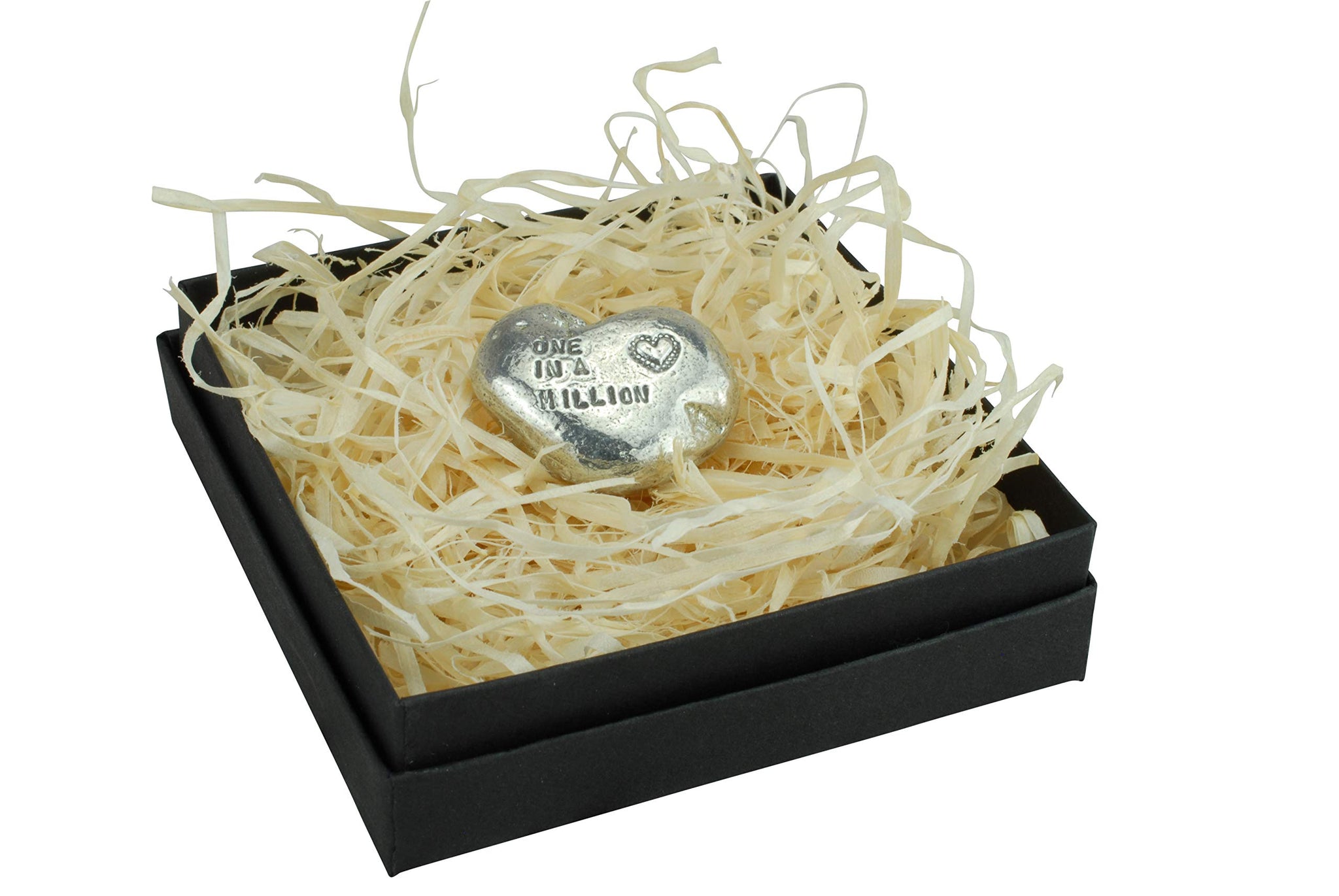 15th Your My One in A Million Gift - 15th Anniversary Metal Heart Pebble Gift -Keep My Heart Close