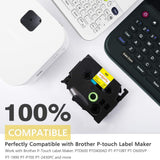 Ptouch Tape Black on Yellow 24mm Label Tape Replacement for Brother Label Maker Tape 1 Inch TZe TZ Tape 24mm 0.94 Laminated TZe-