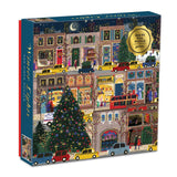 Galison Winter Lights Foil Puzzle 500 Pieces - Holiday Jigsaw Puzzle Featuring Festive City Scene by Joy Laforme - Thick, Sturdy