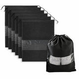 Zonetic Shoe Bag For Travel, Pack Of 6, Black, Reusable Storage Organiser Pouch For Men And Women, Gym And Home Use