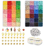 Echoed Elegance Clay Beads 2 Boxes Bracelet Making Kit, 7448 pcs Beads for Jewelry Making, Round Letter Beads with Charm and Ela