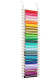 ZENXUS Vinyl Roll Holder, 25 Rolls, Craft Roll Storage and Organizer, Cotton Straps and Wood Dowels, with Door Hanging Hooks