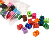 40 PCS Letter Beads 3D Acrylic 21mm x 14mm E Loose for Jewelry Making Bracelet Necklaces Keychain Phone Bag Chain Key Chains(Mix