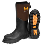 Hunthor Rubber Work Boots, Puncture-Proof with Steel Toe & Shank, Waterproof Insulated 6mm Neoprene Hunting Boots for Farming, C