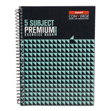 Luxor 5 Subject Spiral Premium Exercise Notebook, Single Ruled (20.3Cm X 26.7Cm), 250 Pages