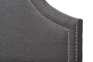 Baxton Studio Avignon Upholstered Queen Headboard In Dark Gray