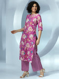 Libas Women'S Pure Cotton Kurta Set (36745O_Pink Pink L