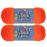 Hobby Lobby I Love This Yarn - 4 Medium 100% Acrylic Yarn for Crocheting & Knitting Blankets, Hats & Accessories, Set of 2, 952 