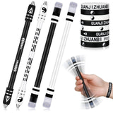Geyee 4 Pcs Pen Spinning Mod with 8 Pcs Silicone Bracelet Metal Gaming Finger Pen Fidget Anti Slip 8.5 Inch Rotating Pen for Kid