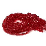 Chengmu 4mm Red Rondelle Glass Beads for Jewelry Making 1200pcs Faceted Briolette Shape Crytal Spacer Beads Assortments Supplies