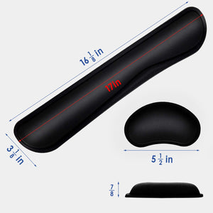 TONOS Keyboard Wrist Rest - 17 Wrist Rest for Computer Keyboard with Memory Foam, Ergonomic Design Wrist Rest Set for Easy Typ