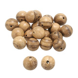 HARFINGTON 100pcs Natural Wooden Beads 10mm Silky Wood Round Polished Loose Bead Smooth Spacer Balls Beading for Jewelry Making 