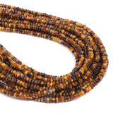 HAAMIIQII 2x4mm Natural Yellow Tiger Eye Rondelle Spacer Beads 150Pcs Flat Disk Stone Semi Precious Gemstone Loose Beads for Jew