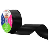 Mandala Crafts Black Satin Ribbon for Crafts - 50 Yards 2 Inch Wide Fabric Ribbons for Gift Wrapping, Flower Bouquets, Hair Bows