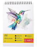QUAKEL (AK10) A4 Sketchbook | 50 Sheet | 140GSM | Durable Acid Free Drawing Paper |Top SpiralBound Sketchpad for Artists Kids