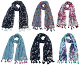 Fusfus WomenS Printed Chiffon Scarves And Stoles, Free Size(Multicolour, Fs1673) Pack Of 6 (Multicolor1)